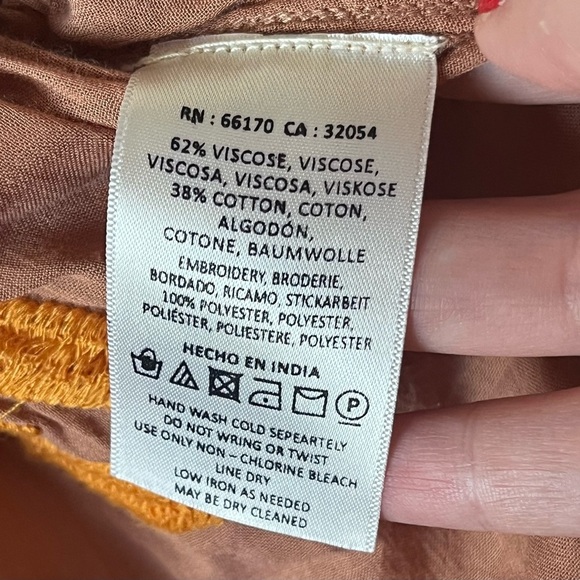 Maeve by Anthropologie Oversized Boho Adriene Embroidered Kimono Top SIZE XS/S - Picture 9 of 10